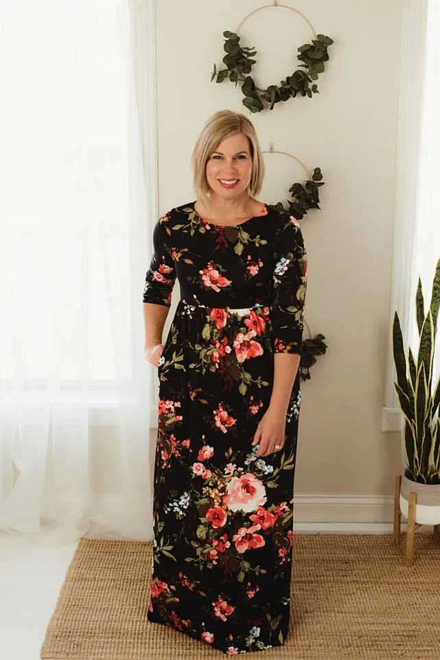 3/4 Floral Maxi