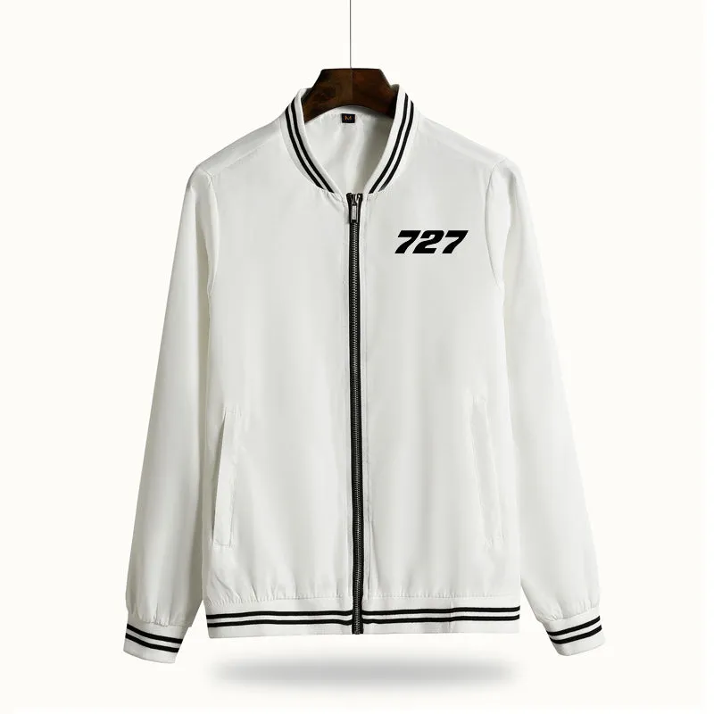 727 Flat Text Designed Thin Spring Jackets