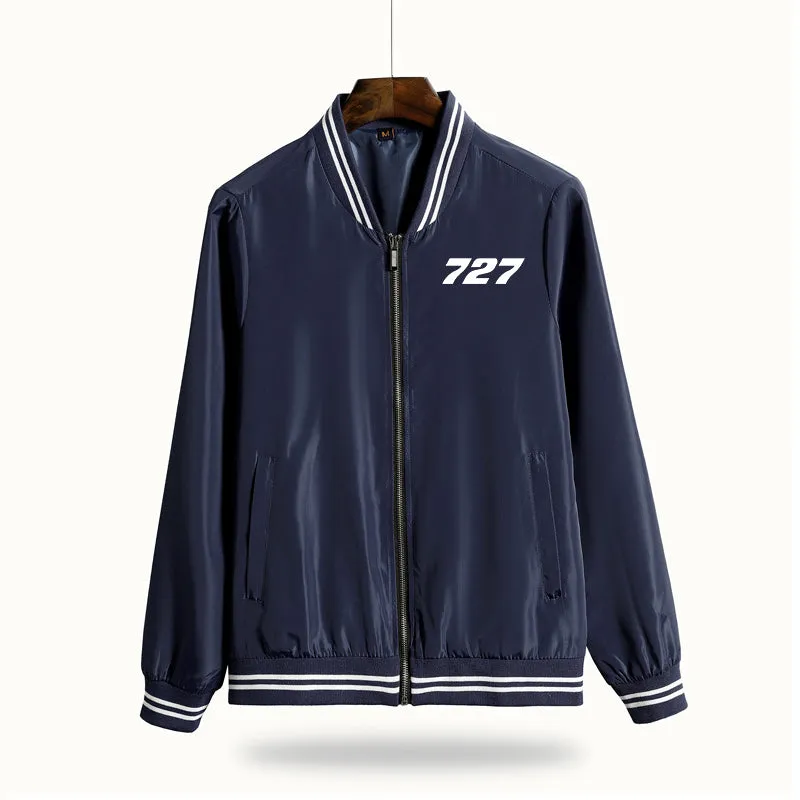 727 Flat Text Designed Thin Spring Jackets