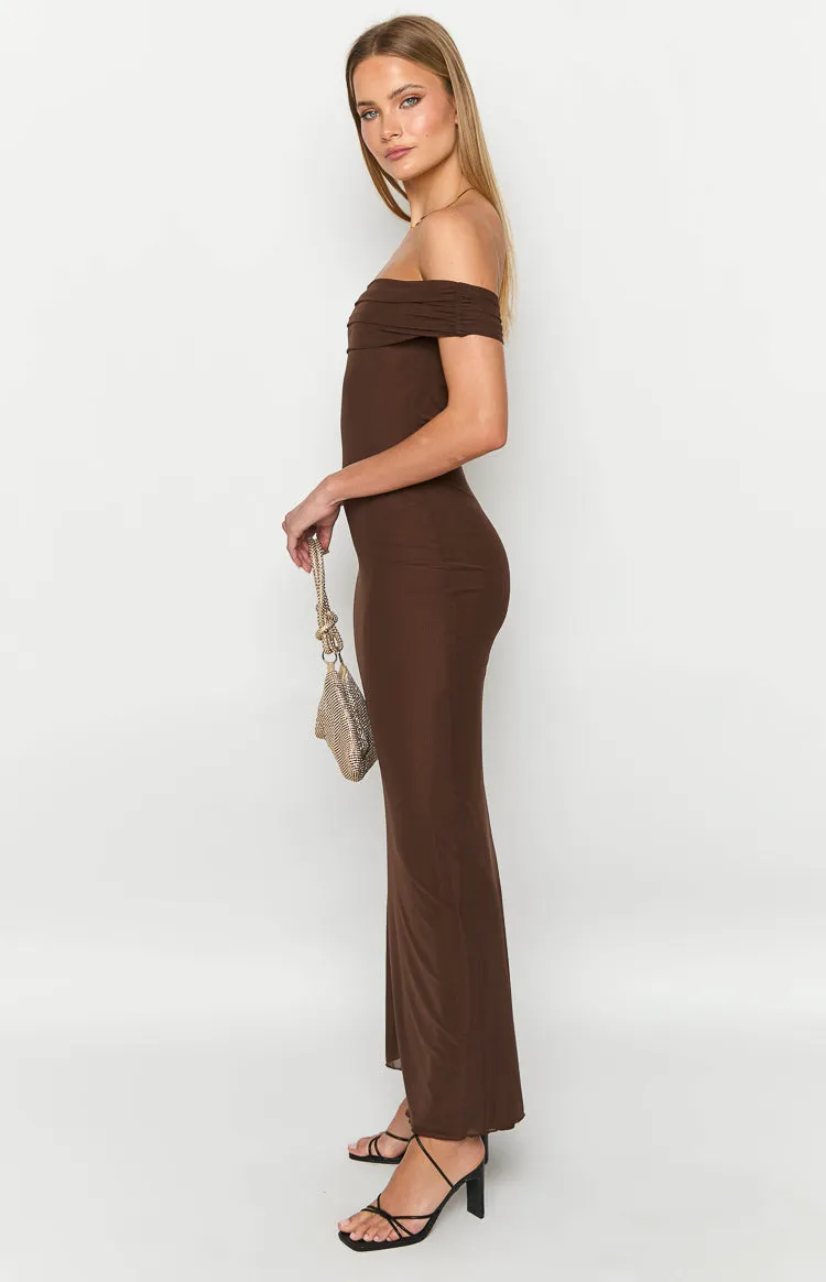 Amabella Brown Maxi Dress