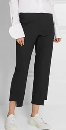 Asymmetric Cropped Pants in Black