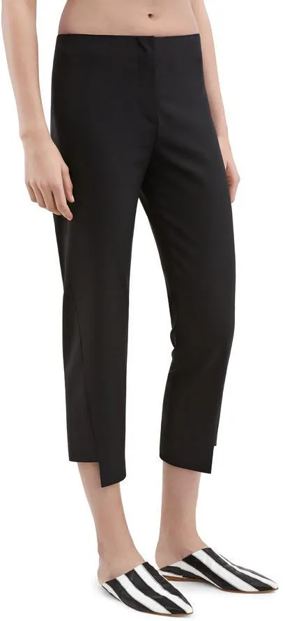 Asymmetric Cropped Pants in Black