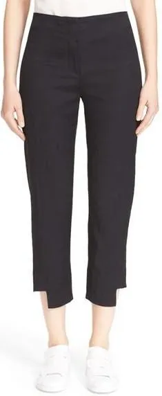 Asymmetric Cropped Pants in Black