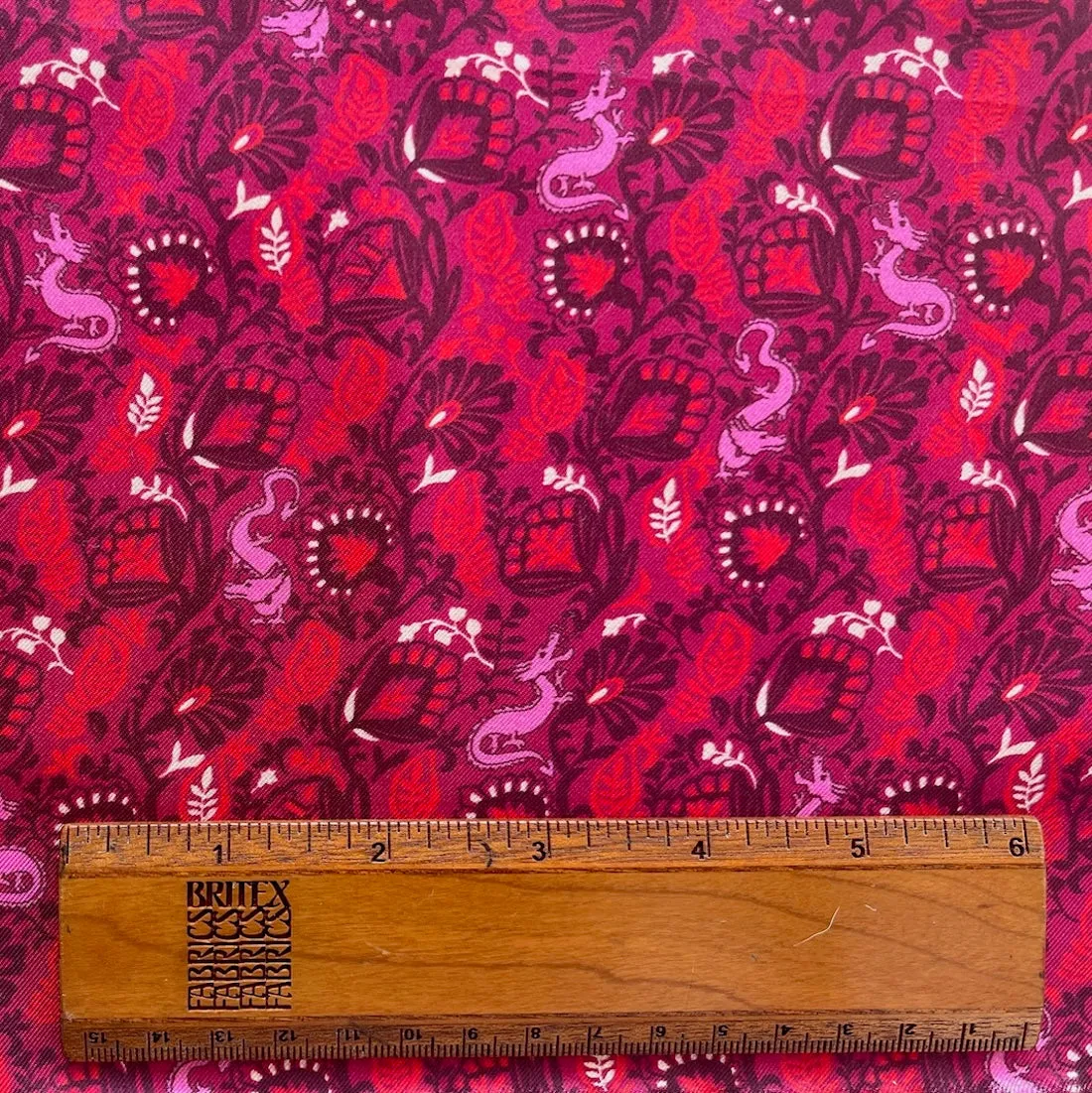 Barbie Pink Cheerful Dragons Silk Twill (Made in Italy)