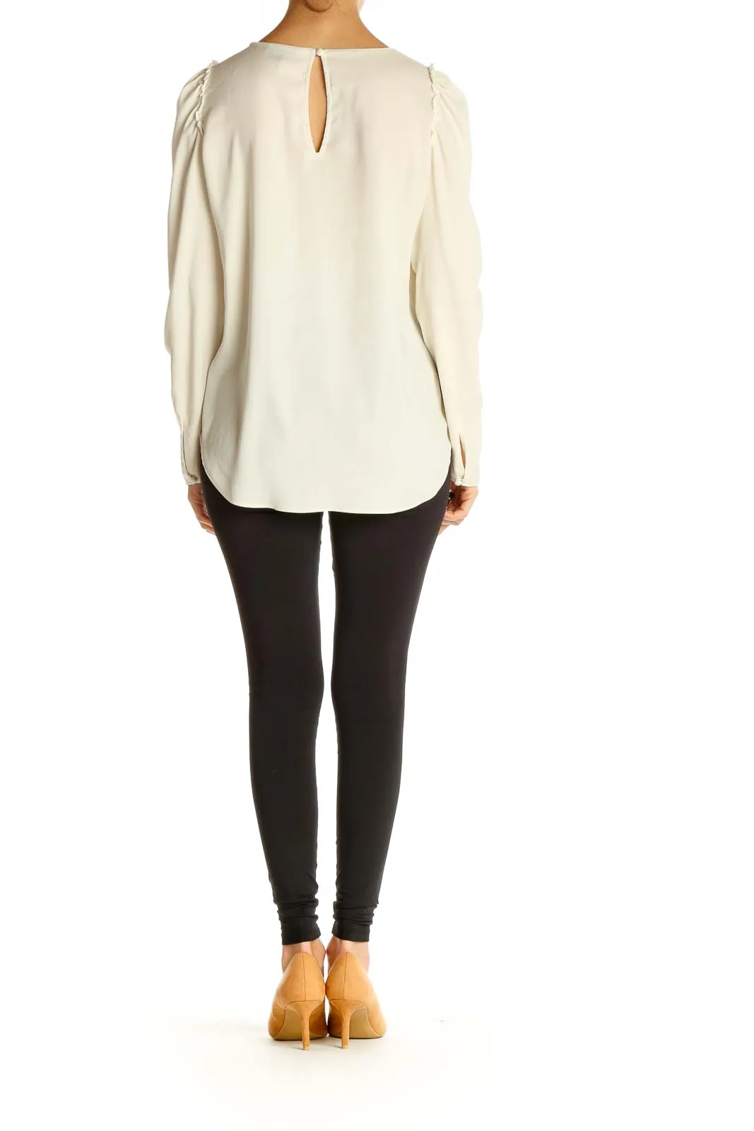 Beige Solid Brunch Blouse