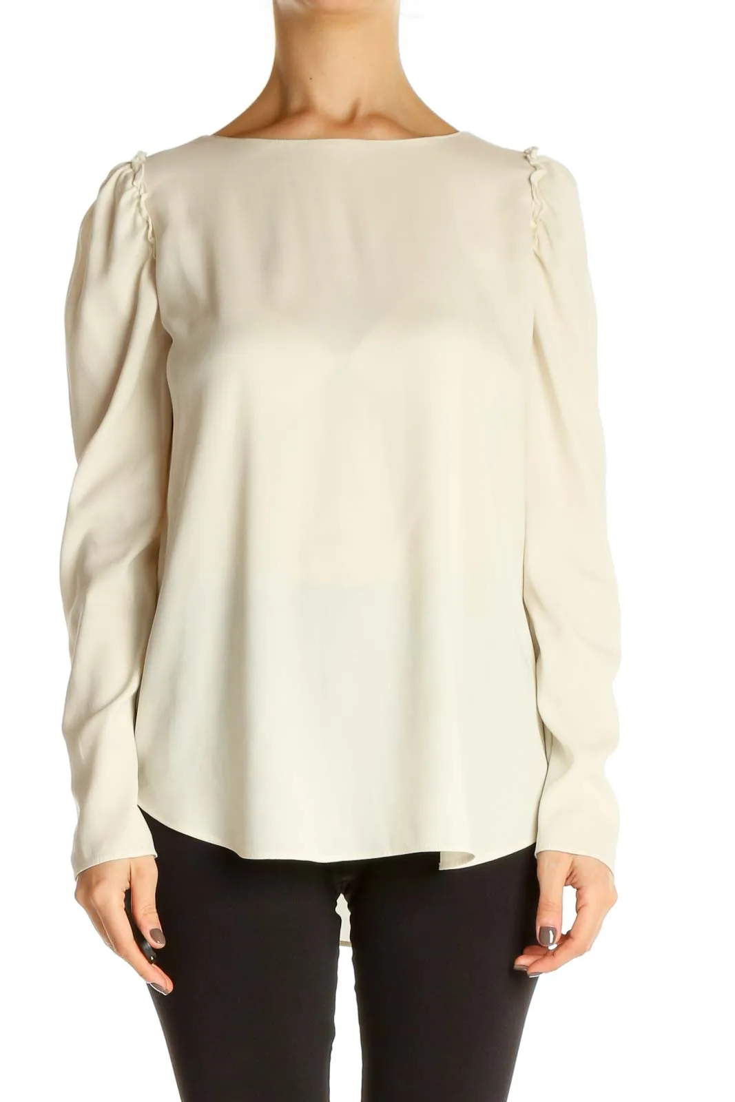 Beige Solid Brunch Blouse