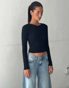 Bon Long Sleeve Top in Black