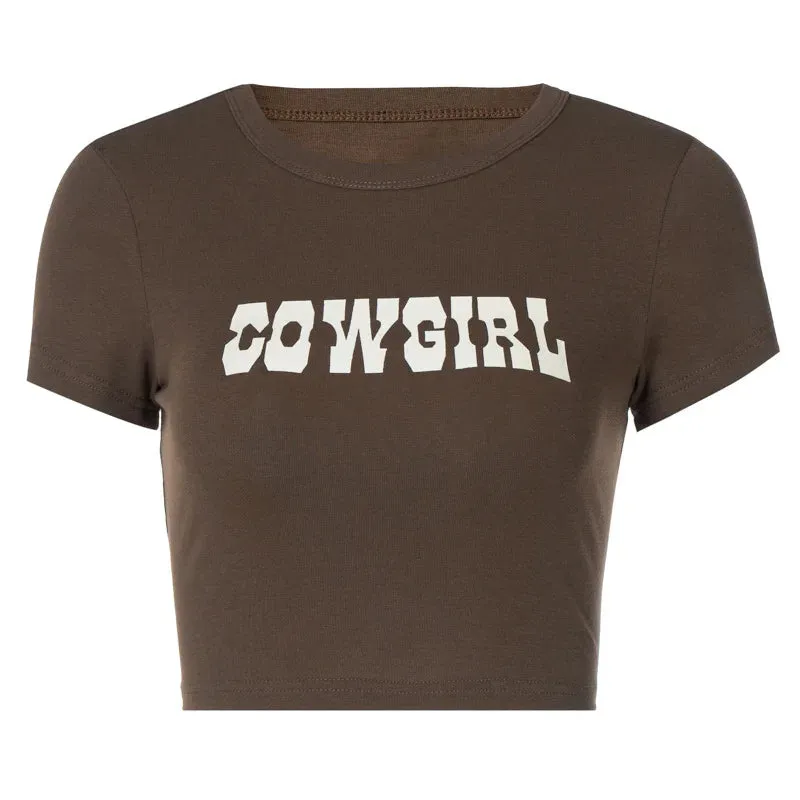 Brown O-Neck Short Sleeve Tee