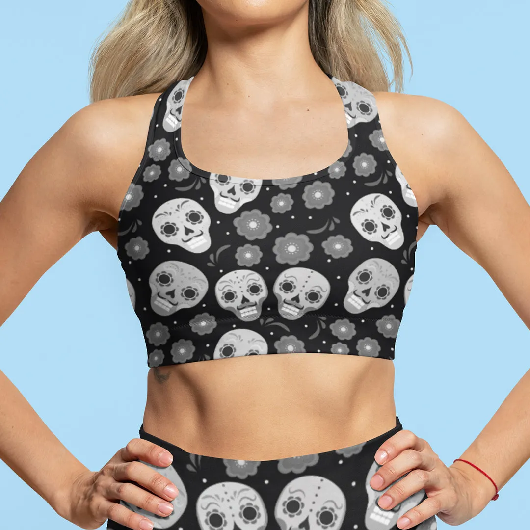 Cropped Top | Black Skulls