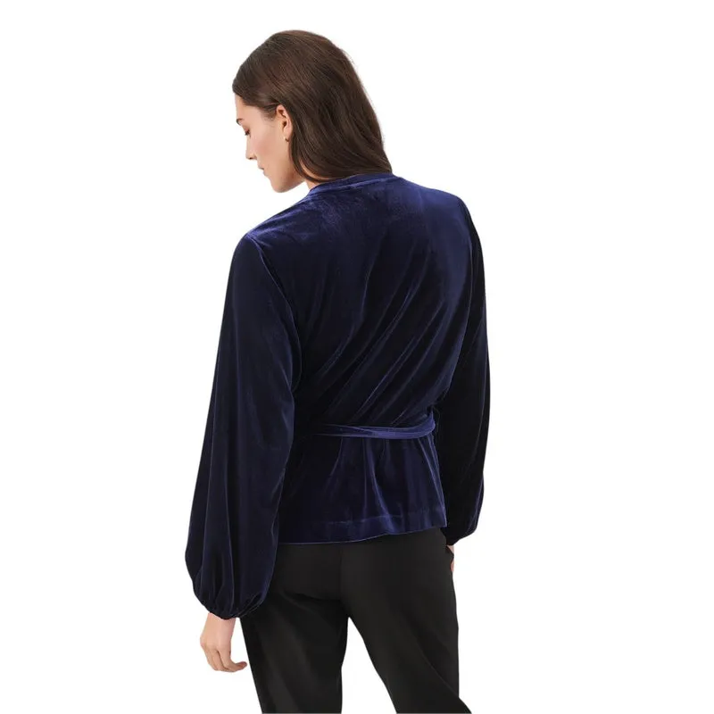 Dania Velvet Blouse Midnight Sail