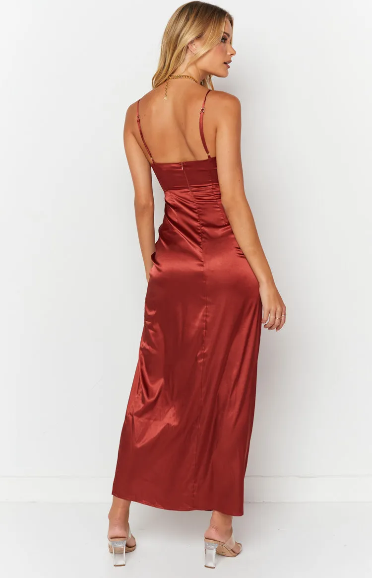 Dionne Rust Twist Maxi Dress