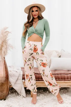 Floral Fever NanaMacs Original Split Leg Floral Print Pants (Peach)