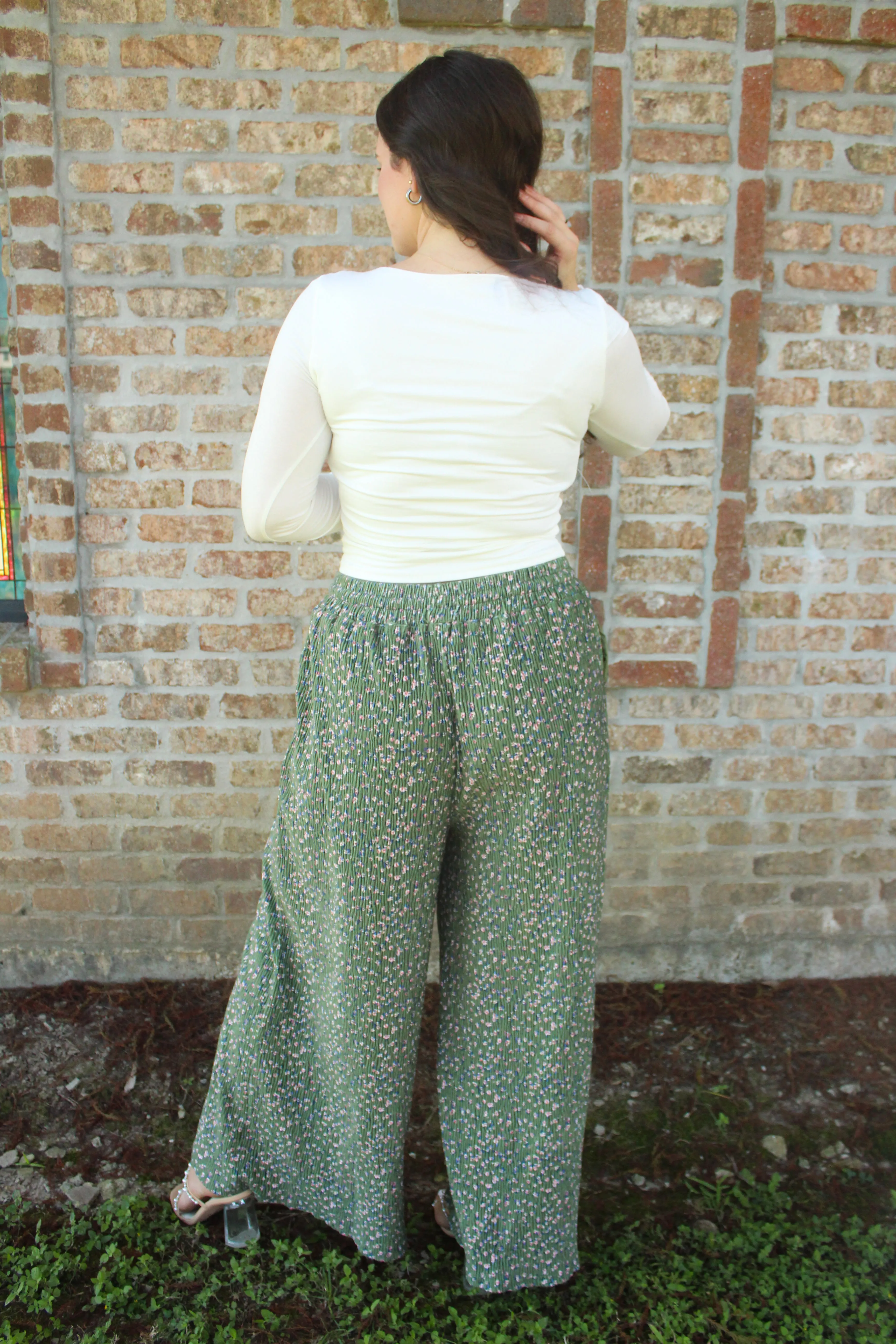 Floral Pleated Pants