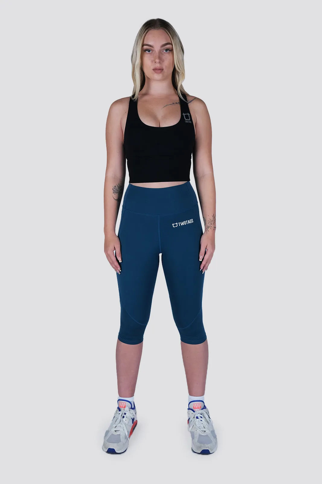 Impel Capri Highwaisted Leggings - Ocean Blue