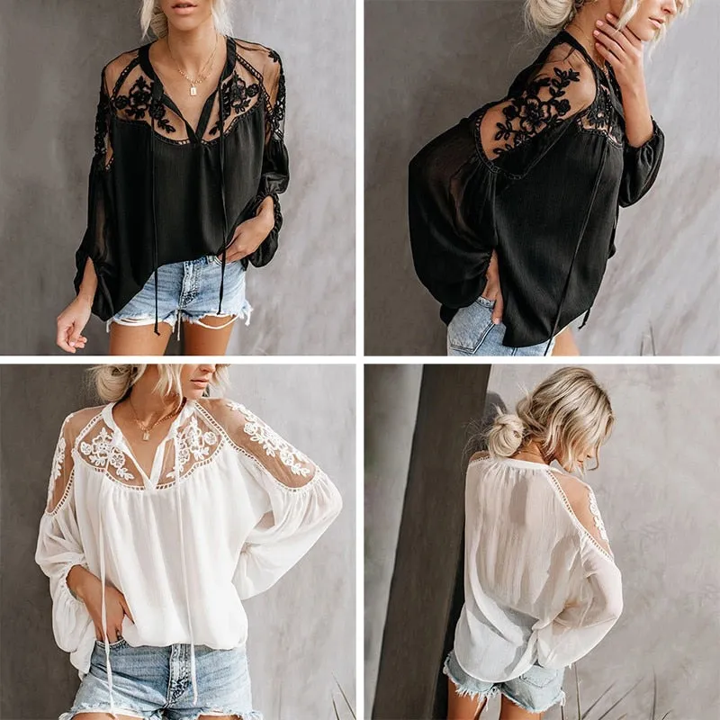 Lace Boho Blouse - 4 colours