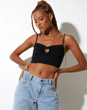 Loca Crop Top in Lycra Black