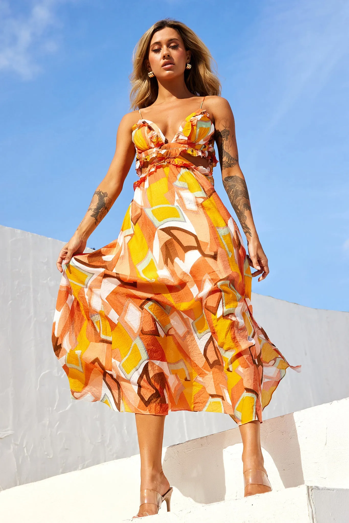 Meanwhile Maxi Dress - Orange