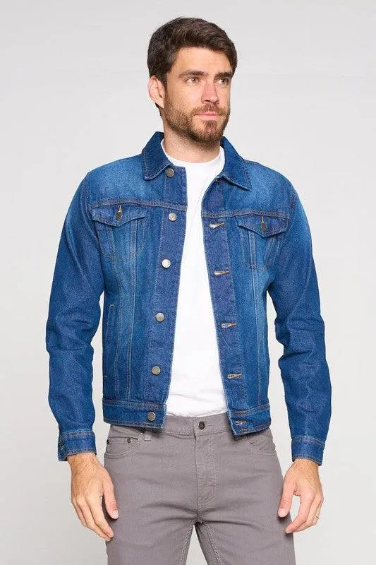 Mens Rich Blue Denim Jean Jacket