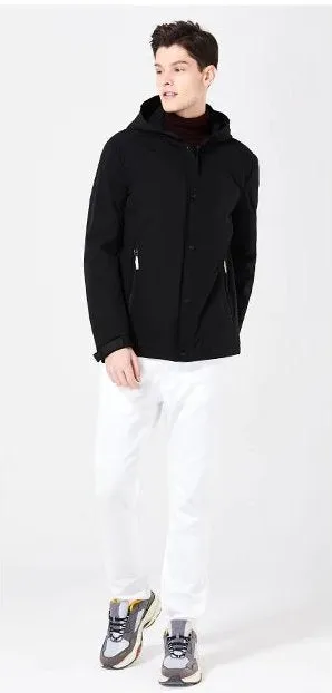 Men's Spring Warm Cotton-Padded Windproof Hooded Jacket