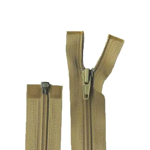 Open End Zip, Light Beige