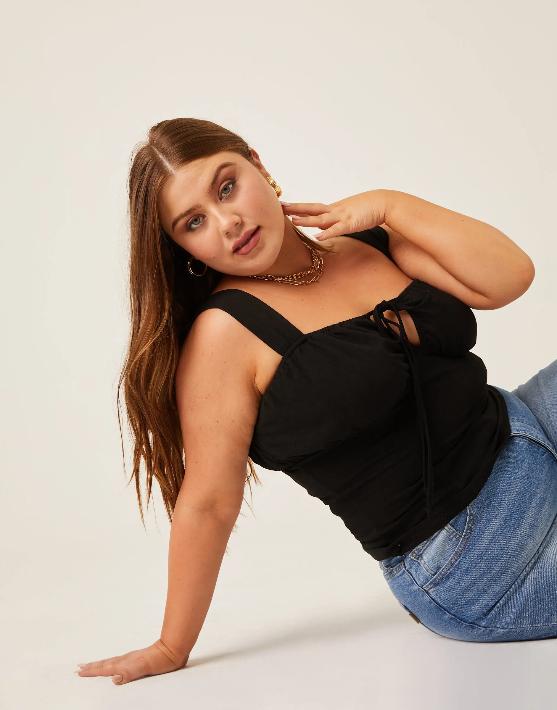 Plus Size Ruched Bust Tank