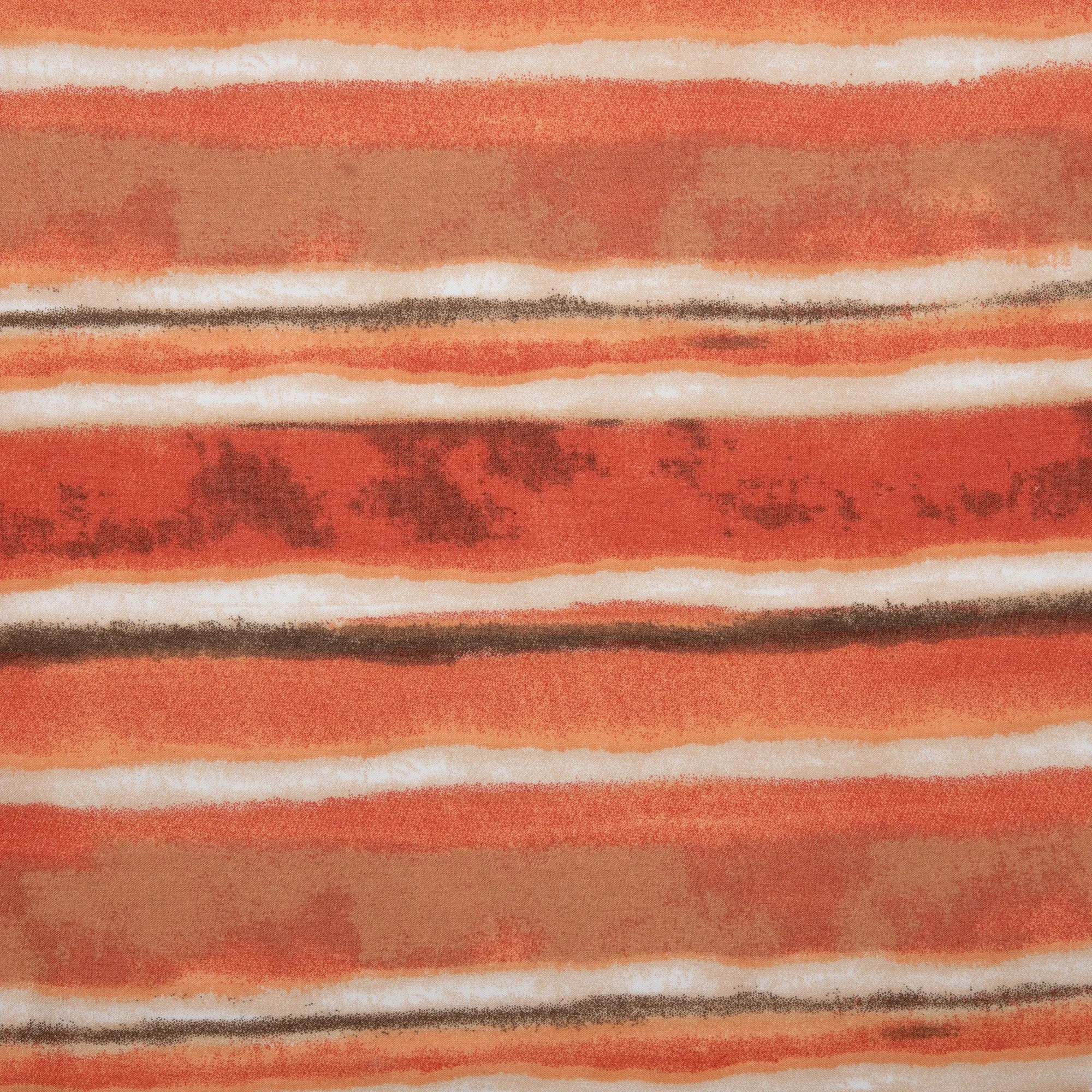 Rayon Voile Print - ALISSA - Stripes - Dark peach