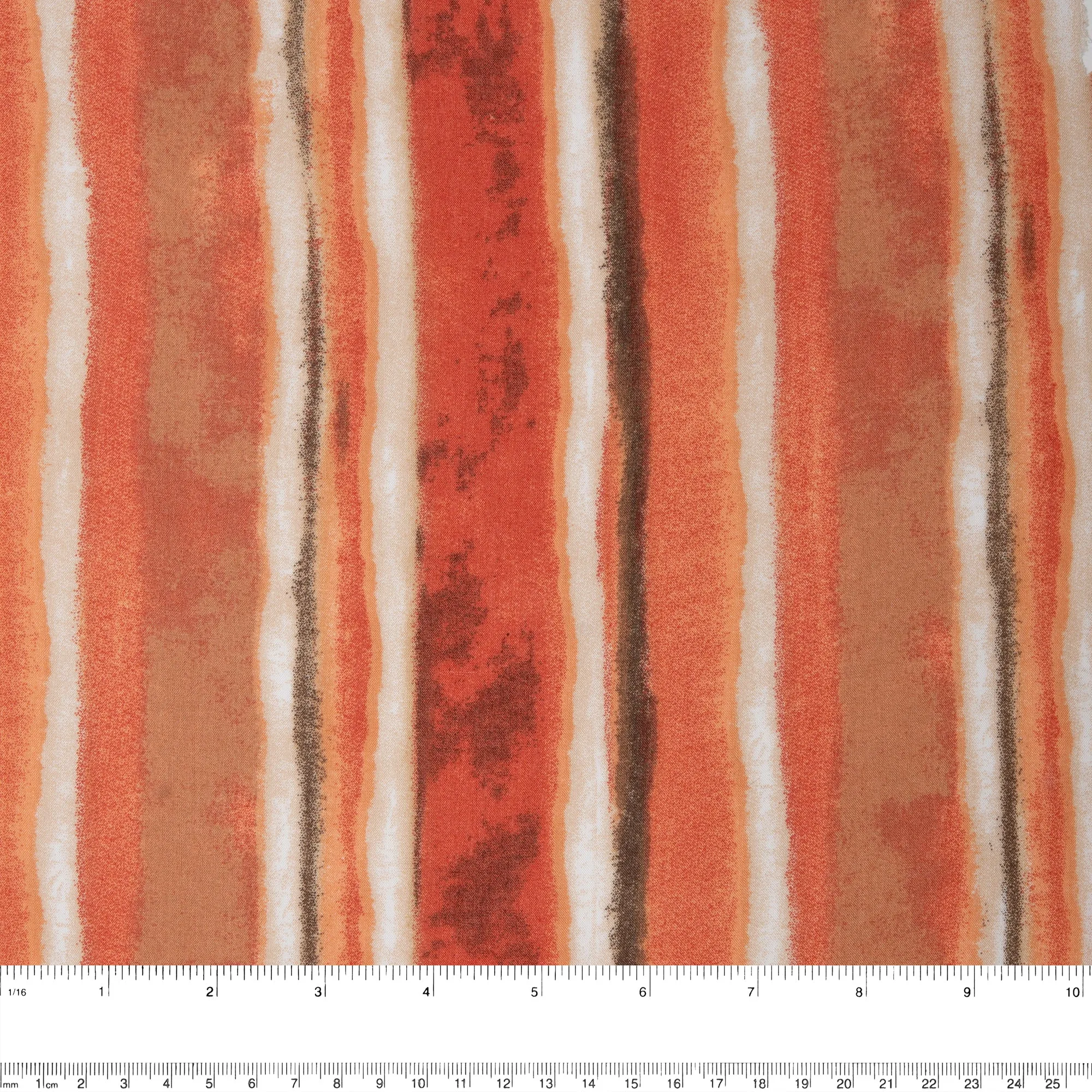 Rayon Voile Print - ALISSA - Stripes - Dark peach