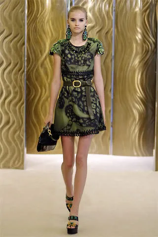 Resort 2009 Prada Shift Dress With Chain Insets