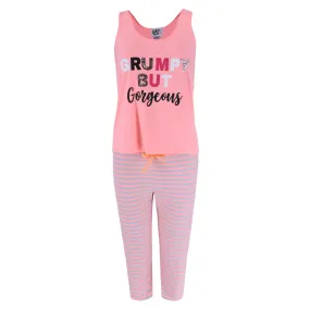 Saturdaze Women's Plus Size Grumpy Gorgeous Tank Top and Capri Set