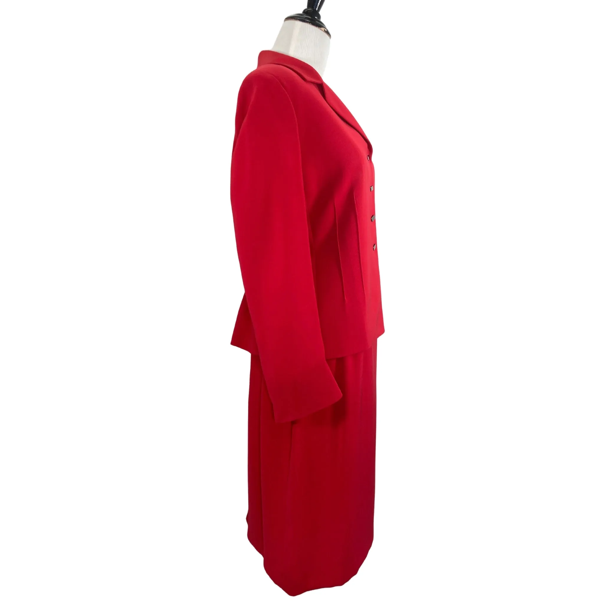 Tahari Cherry Red Skirt Suit Set