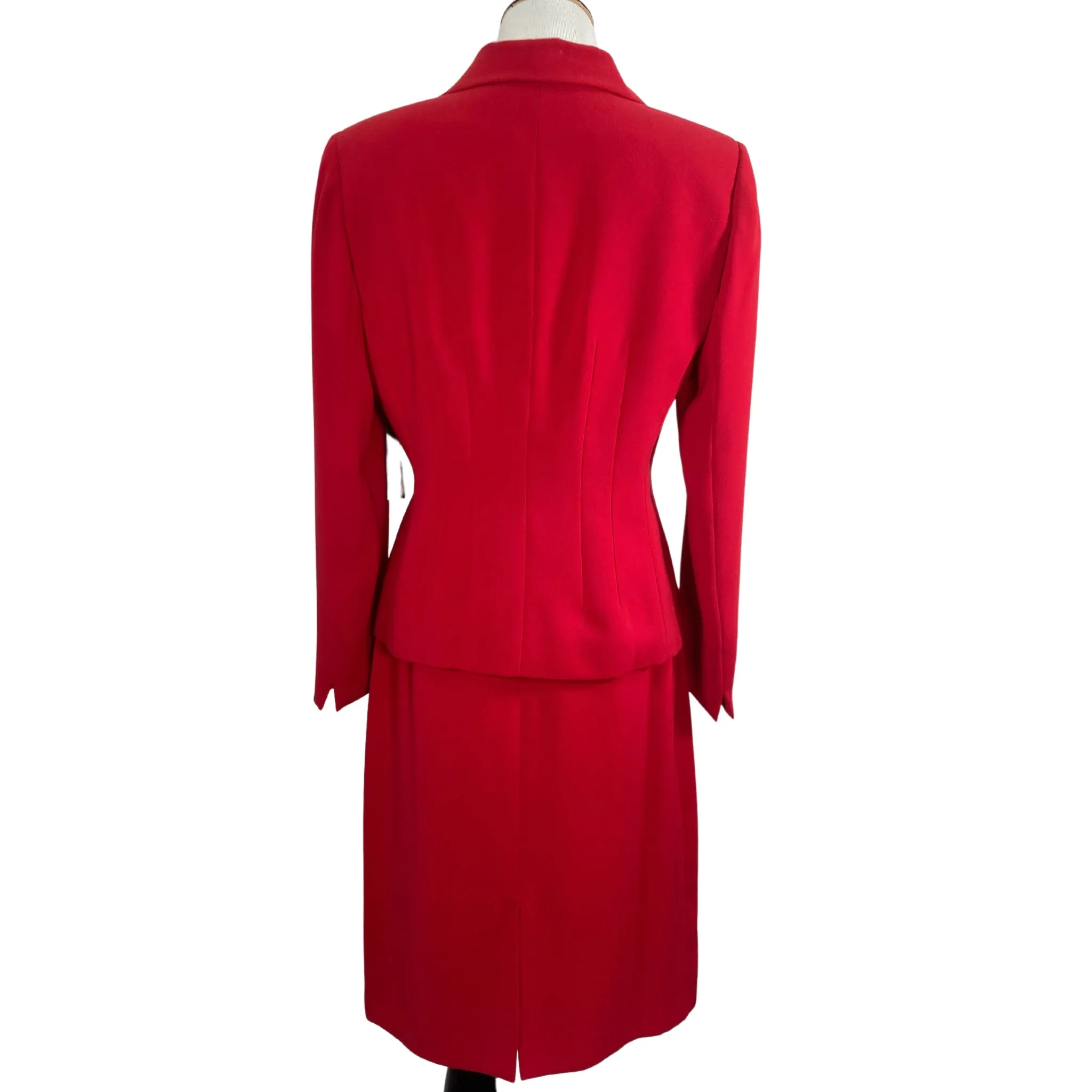 Tahari Cherry Red Skirt Suit Set