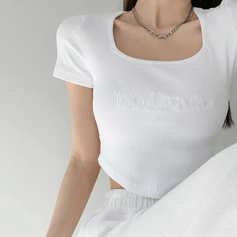 Thin Slim Female Sexy Short Sleeve Tee