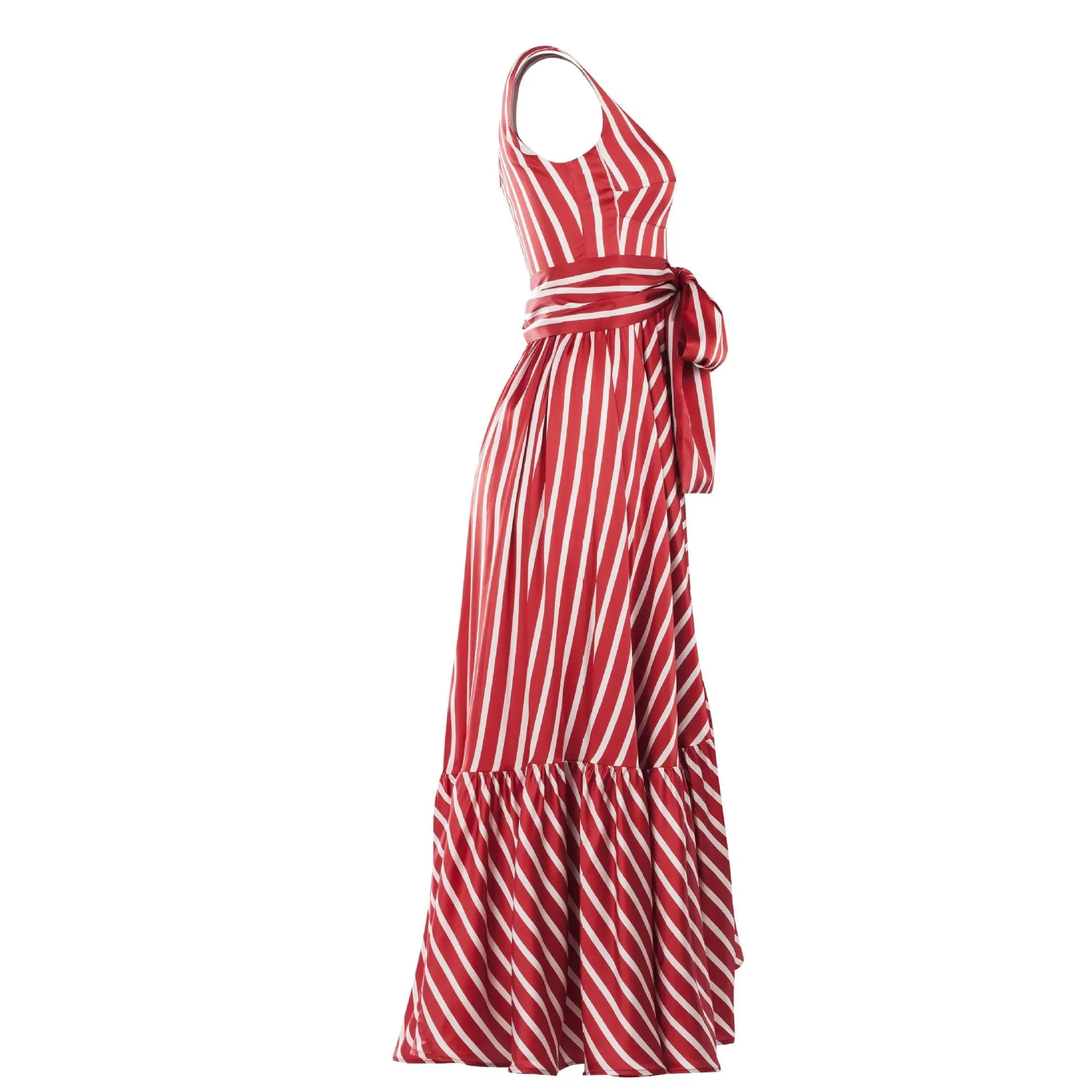 Women Dress Stripe Patchwork Bohemia Maxi Dresses